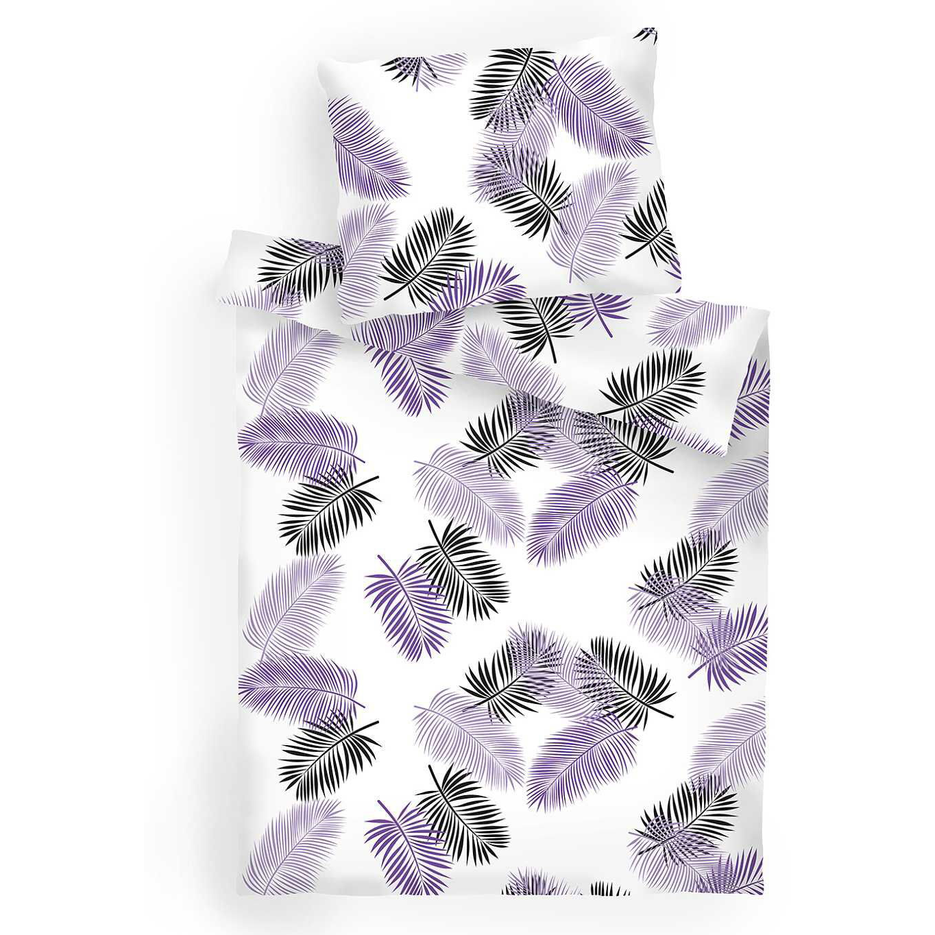 DADKA Pamut ágyneműhuzat, toll, lila, 140×200 + 70×90 cm (8595085972868)