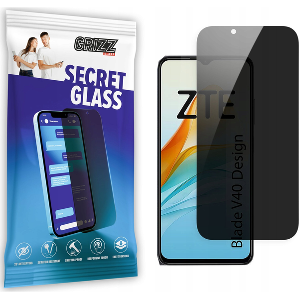  GrizzGlass Szkło prywatyzujące GrizzGlass SecretGlass do ZTE Blade V40 Design