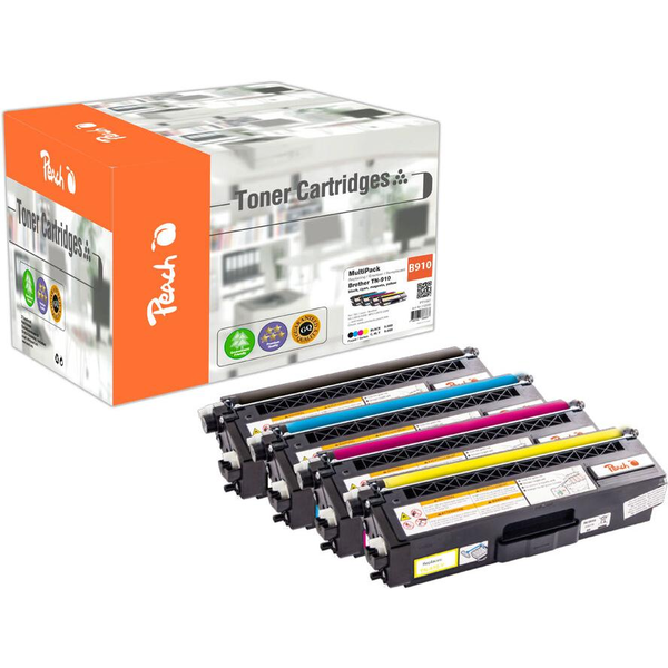 Peach PT1047 tonercartridge 4 stuk(s) Compatibel Zwart, Cyaan, Magenta, Geel
