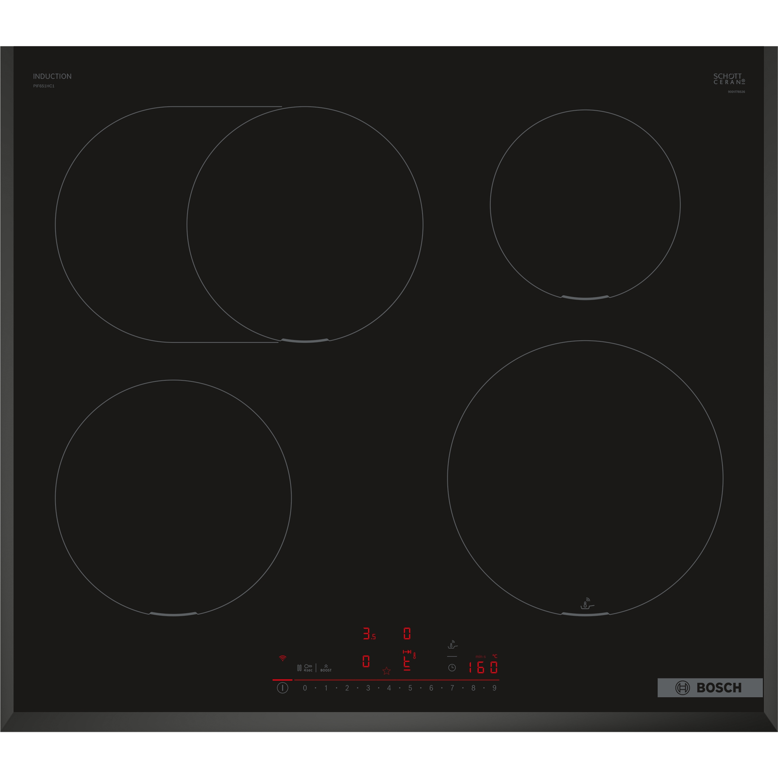 Bosch PIF651HC1E Indukciós főzőlap - Fekete (PIF651HC1E)
