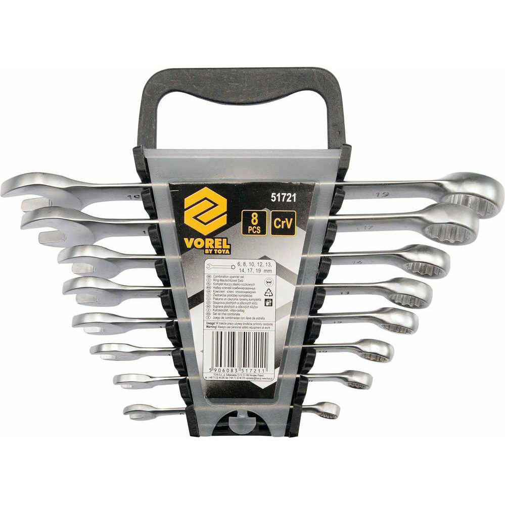 Vorel csillag-villáskulcs készlet 8 db, 6-19 mm, CrV (51721)