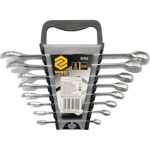 VOREL OČKOPLOCHÉ KLÍČE 6-19MM 12-HRAN SADA
