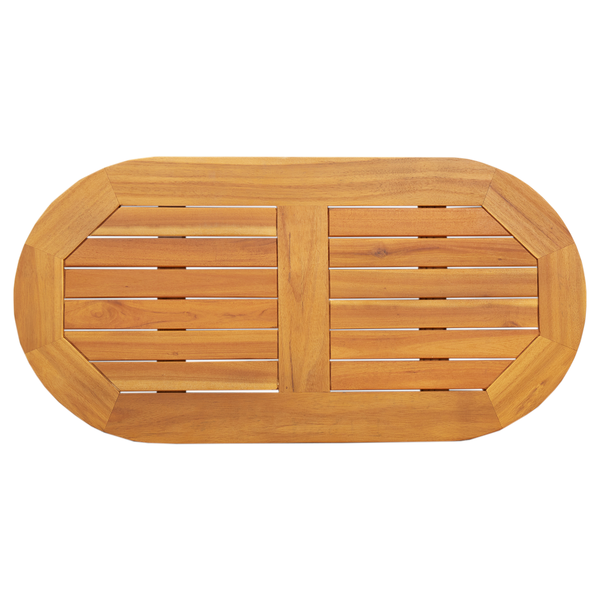 Suprafață Ovală din Lemn Solid de Acacia 80x40x2 cm