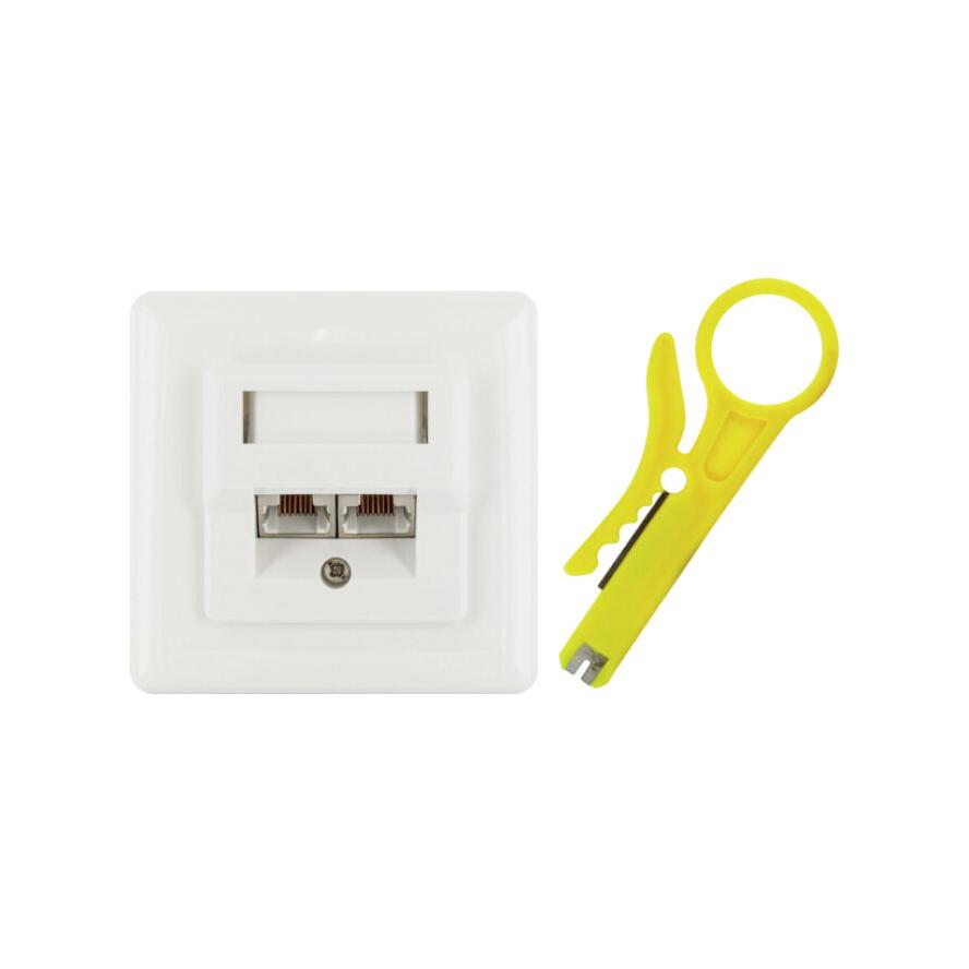 Schwaiger TDU2628532 2x RJ45 CAT6 Fali csatlakozóajzat (TDU2628532)