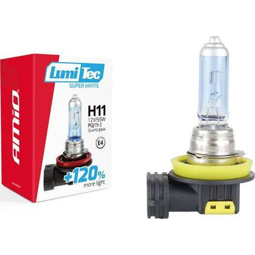  AMiO Żarówka halogenowa H11 12V 55W LumiTec SuperWhite +120%