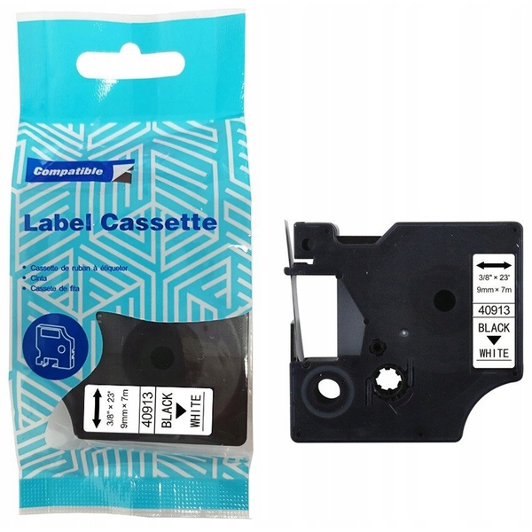 Taśma DYMO D1 40913 9mm x 7m S0720680 czarny na białym zamiennik