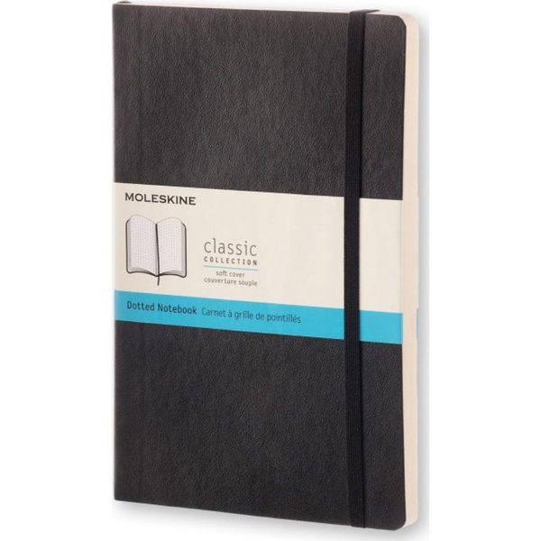 Beležnica MOLESKINE, L/A5, pikčasta, mehka vezava, črna