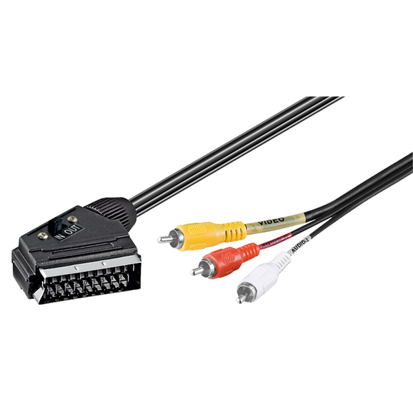 Goobay 50365 SCART 3 RCA kábel 3 m - Fekete