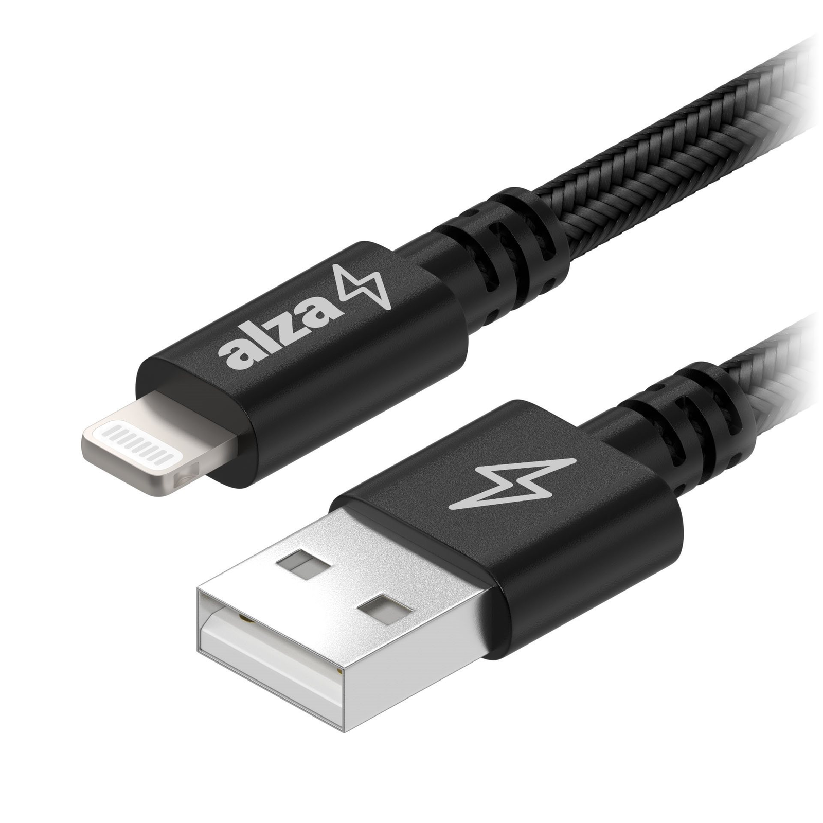 AlzaPower AluCore USB-A to Lightning MFi (C189) 1m, fekete (APW-CBMFI18901B)