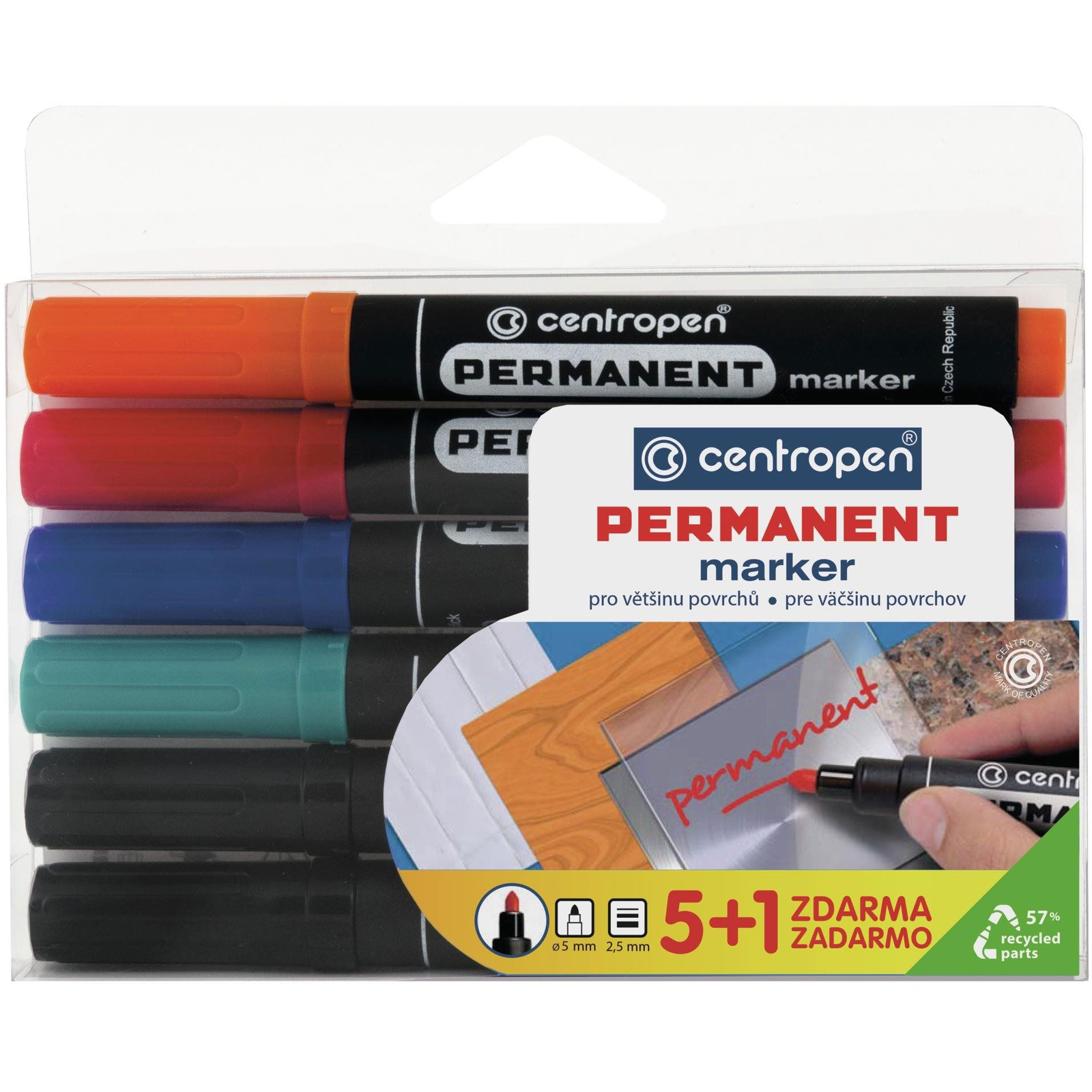 CENTROPEN 8566 - tartós, 5 + 1db (8595013646670)