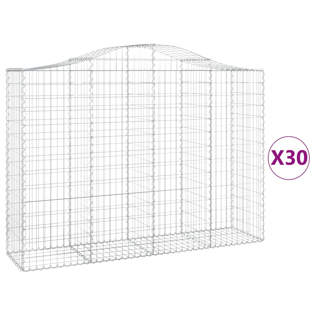 30 db íves horganyzott vas gabion kosár 200x50x140/160 cm (3145699)