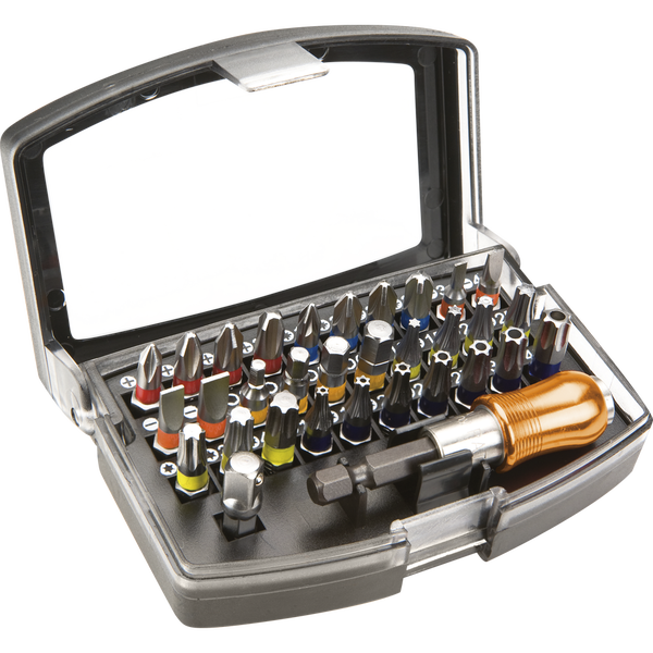 Отвертка TOPEX POLONIA, С накрайници, Сив, 32бр.