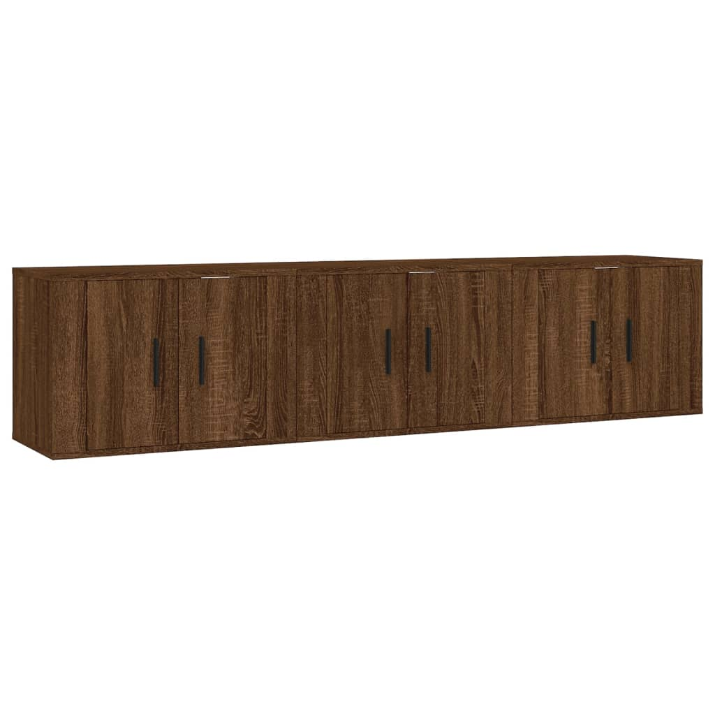 3 db barna tölgyszínű fali TV-szekrény 57x34,5x40 cm (3188349)