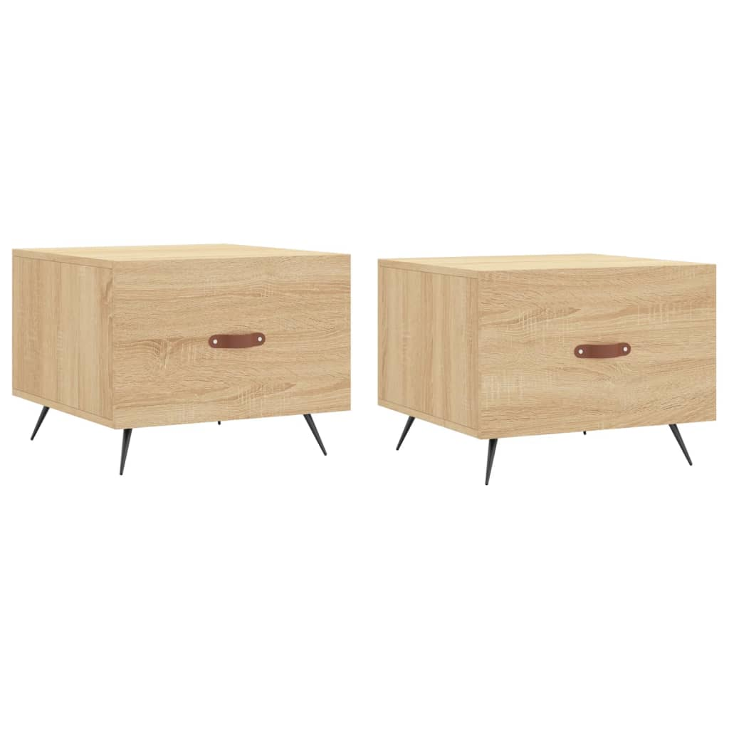 2 db sonoma tölgy szerelt fa dohányzóasztal 50 x 50 x 40 cm (829339)