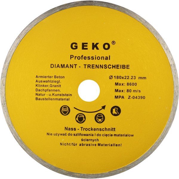 Geko tarcza diamentowa 180mm x 22,23 pełna (G00243)