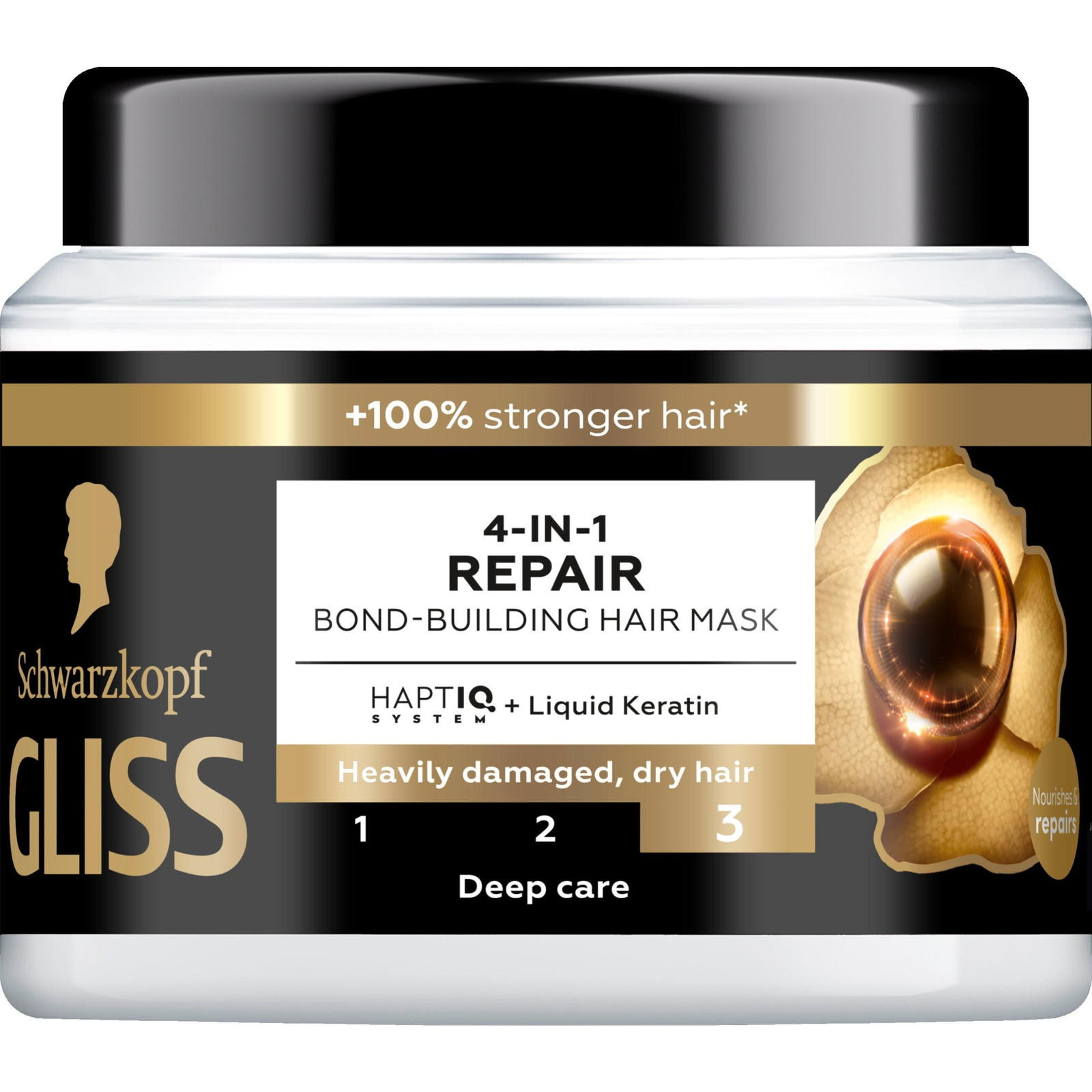 Gliss HaptiQ + Hydralized helyreállító hajmaszk (400 ml) (9000101726138)