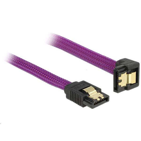 Delock 83696 SATA kábel 6 Gb/s le/egyenes lila 50cm
