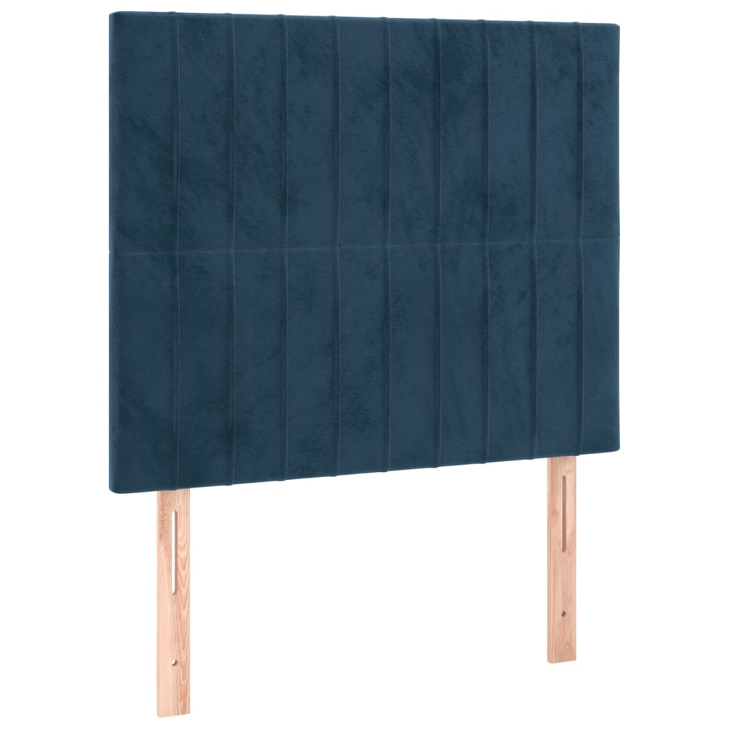 2 db sötétkék bársony fejtámla 80 x 5 x 78/88 cm (3116604)