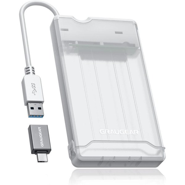 Graugear G-2503-AC 2.5" USB 3.2 Külső HDD/SSD ház - Átlátszó