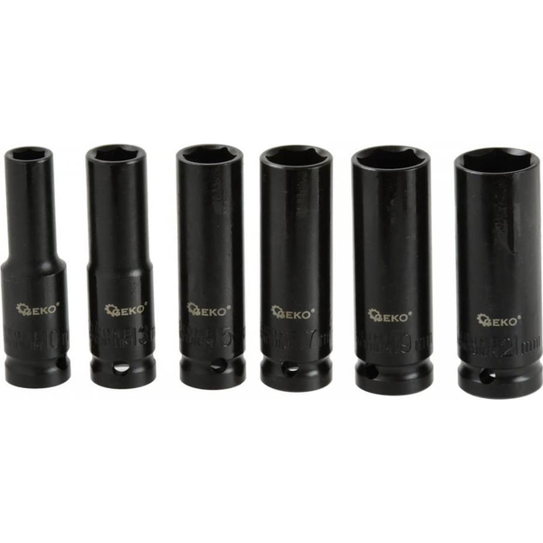 Zestaw narzędzi Geko ZESTAW DŁUGICH NASADEK UDAROWYCH 1/2" 10-21MM 6EL. (20) G10500 GEKO