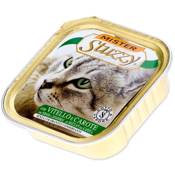 Pate, karma mokra, dla kota, ciel�cina z marchewk�, 100 g, tacka