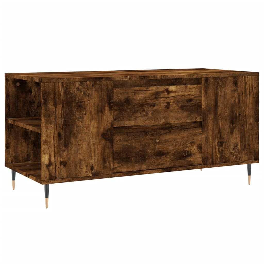 füstös tölgyszínű műfa dohányzóasztal 102x44,5x50 cm (830993)
