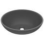 ovális matt sötétszürke kerámia luxus mosdókagyló 40 x 33 cm