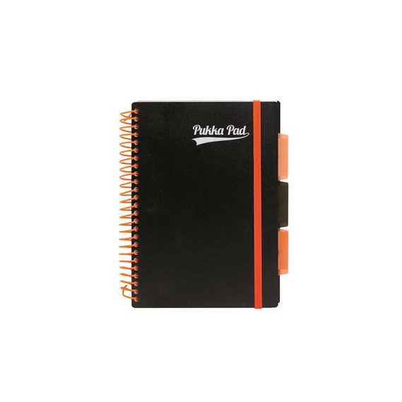 Pukka Pad spirálfüzet, A5, vonalas, 100 lap "Neon black project book" (PUPN7665V)