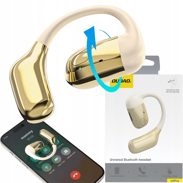 Căști supraauriculare Bluetooth Dudao U4Pro, bej-auriu
