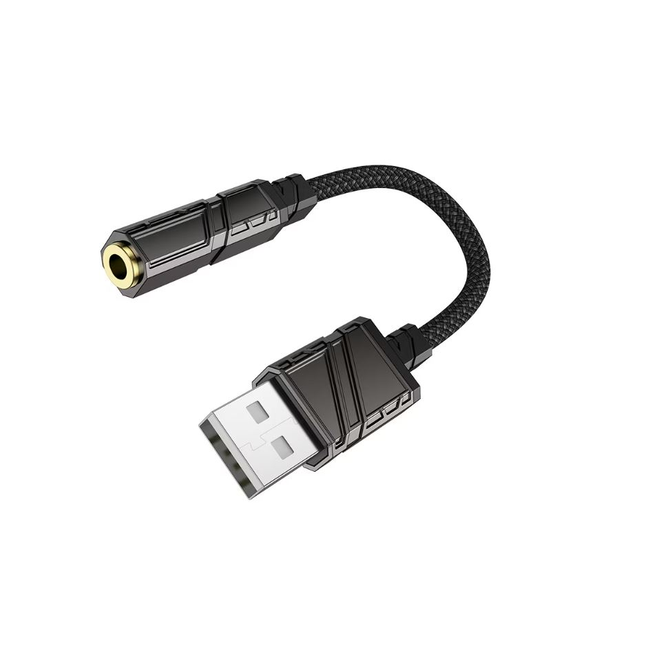 Borofone BV23 USB-C apa - 3.5mm Jack anya Átalakító Adapter - Fekete (BV23)