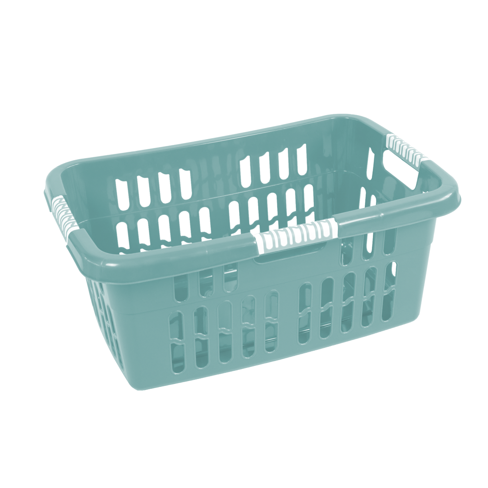 Flair Luxus Műanyag ruháskosár 3 fogantyúval 50L - Zöldeskék (80116)