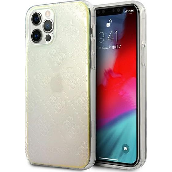 Guess 3D Apple iPhone 12/12 Pro hátlap tok, irizáló (111519)