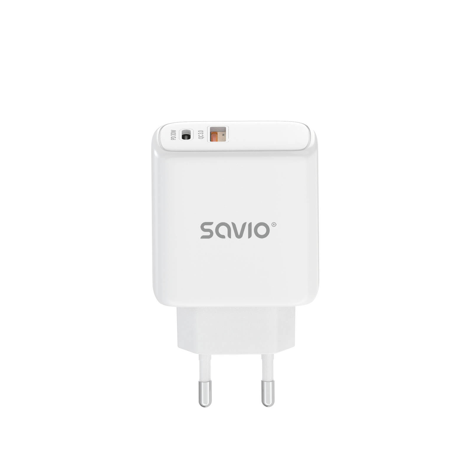 Savio LA-06 Hálózati USB-A / USB-C töltő - Fehér (30W) (LA-06)