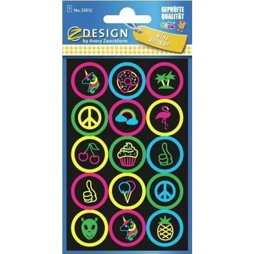 Avery 55012 1 ív jelek neon átlátszó matrica (452773)