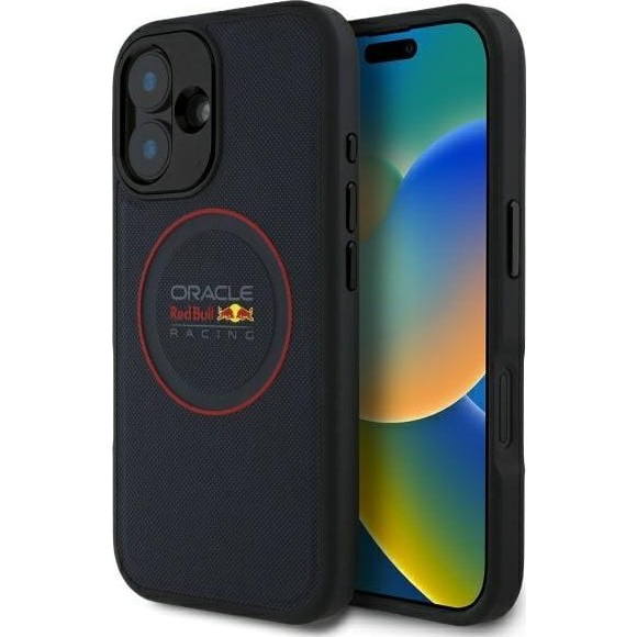 Red Bull RBHMP16M24PUILVR Leather Red Ring Magsafe-Kompatibilis Tok iPhone 16 Plus - Sötétkék