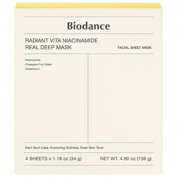 BIODANCE Radiant Vita Niacinamide Real Deep Mask 4×34 g (8809937361466)