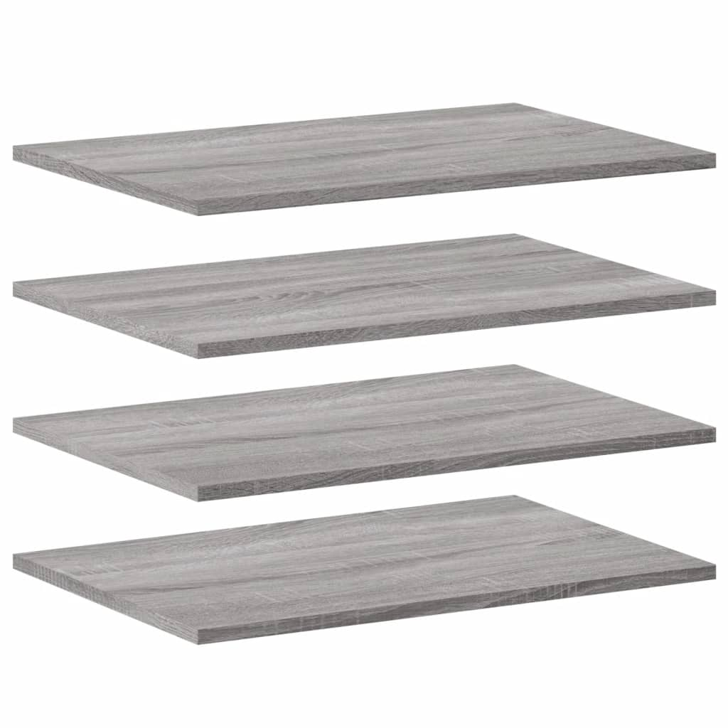 4 db szürke sonoma színű szerelt fa fali polc 60 x 40 x 1,5 cm (838245)