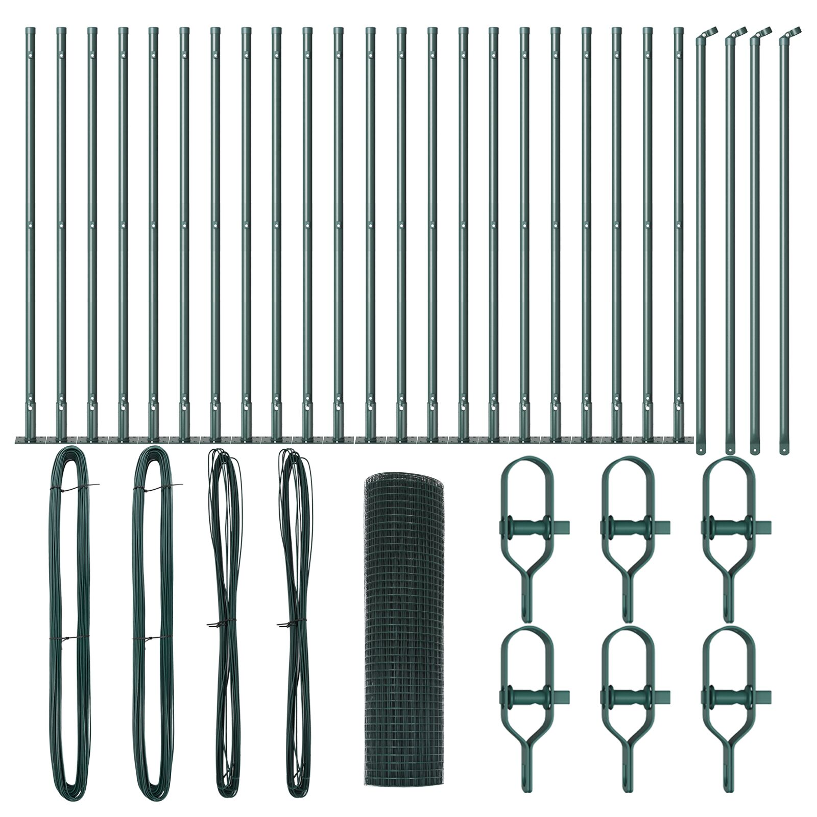 Hegesztett Drótkerítés 13 Dugós Oszloppal Zöld 0.4x50 m Acél (3352456)