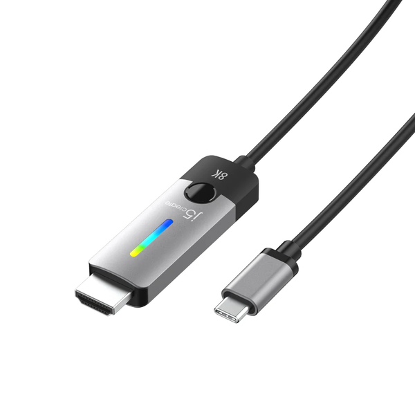 j5create JCC157 1,79 m USB Type-C Sort, Grå