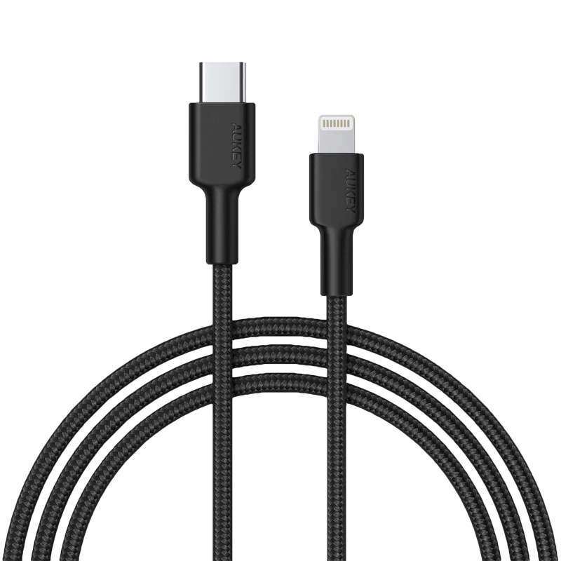 Kábel Aukey USB typ C - Apple Lightning 1,2 m čierny (CB-CL02 BLACK)