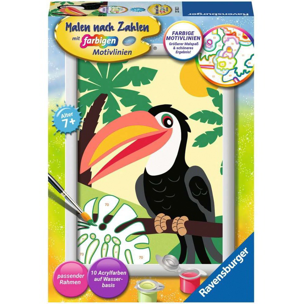 Ravensburger Paint by Numbers Tukán a dzsungelben számfestő készlet (23762)