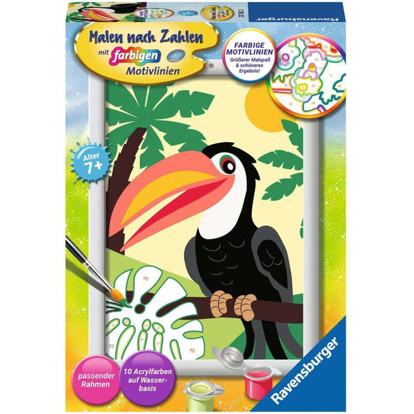 Ravensburger Paint by Numbers Tukán a dzsungelben számfestő készlet