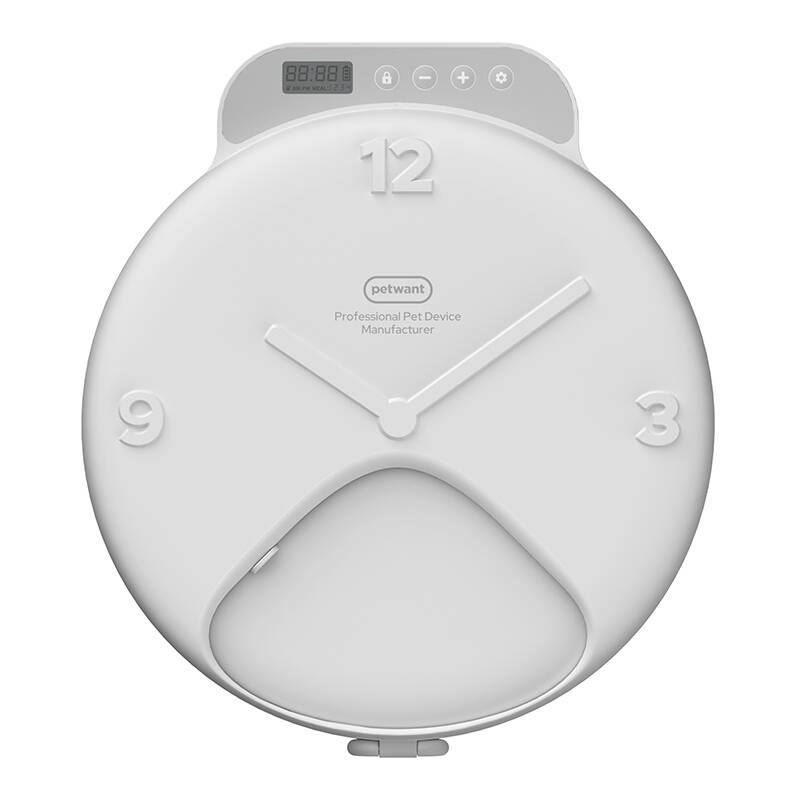 Petwant F26-L-CLK LED Műanyag Automata Kisállat Etető Időzítővel 2,5L - Fehér (F26-L-CLK)