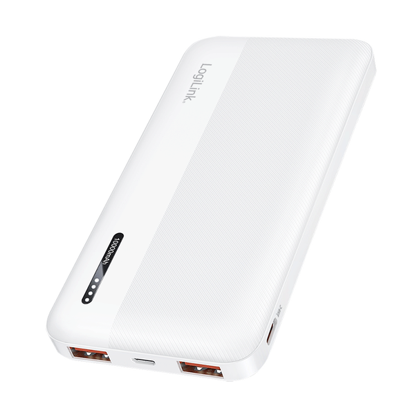 LOGILINK Power Bank LiPo 2xUSB 1xUSB-C 10000mAh 20W fehér