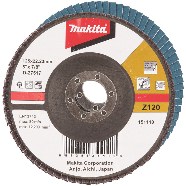 Makita D-27517 Legyezős csiszolókorong Ø 125 mm Szemcsézet=120 1 db