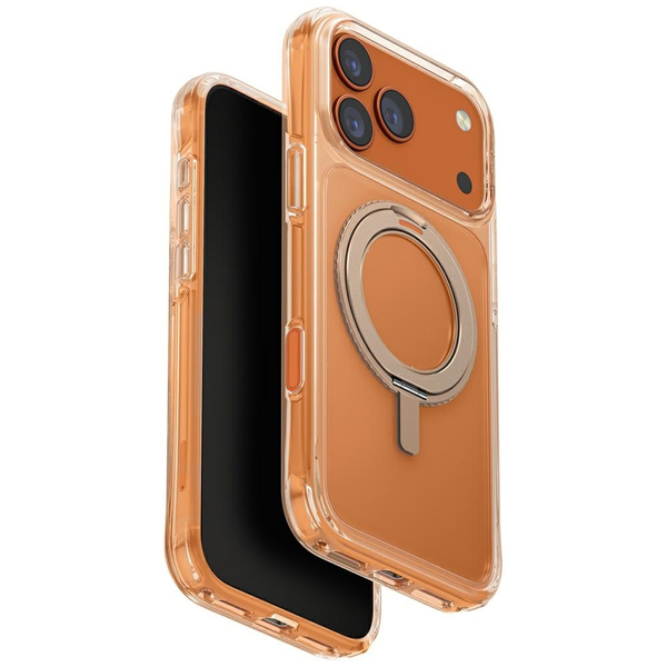 UNIQ Swivix Apple iPhone 17 Pro Max tok 360 fokban állítható kitámasztóval, átlátszó-arany SP112991