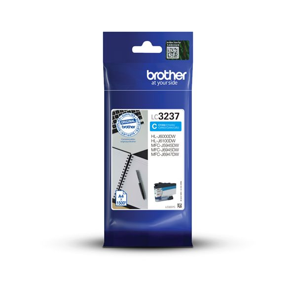 Brother LC-3237C blækpatron 1 stk Original Standard udbytte Blå