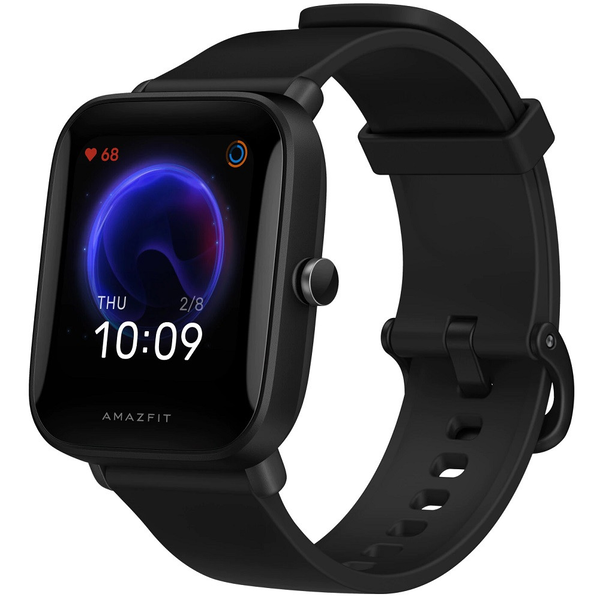 Bluetooth okosóra, szilikon szíj, műanyag keret, v5.0, aktivitás és egészség mérő, vízálló, Amazfit Bip U Pro, fekete, gyári