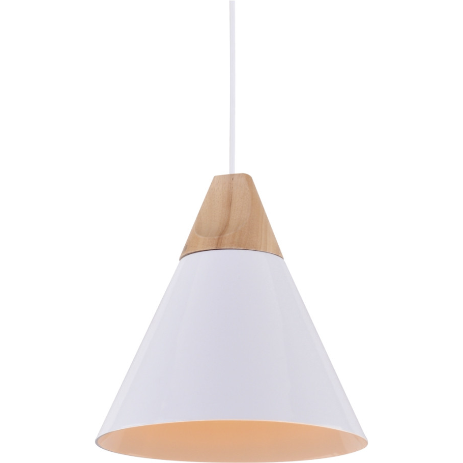 Light4you LY-3158 Koni SP1 - Függő Mennyezeti Lámpatest - Fehér / Fa (LY-3158)