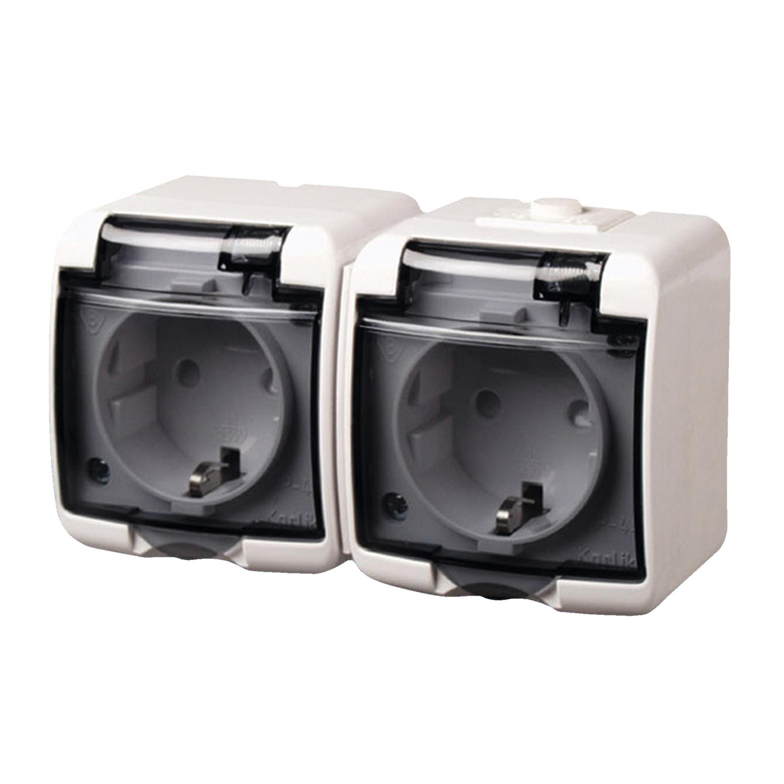 Somogyi 22121 Aquastar 2 férőhelyes földelt aljzat - Fehér/fekete (22121)